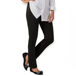 Soft Surroundings Black Star Studded Heavenly Soft Pants Size Small Petite